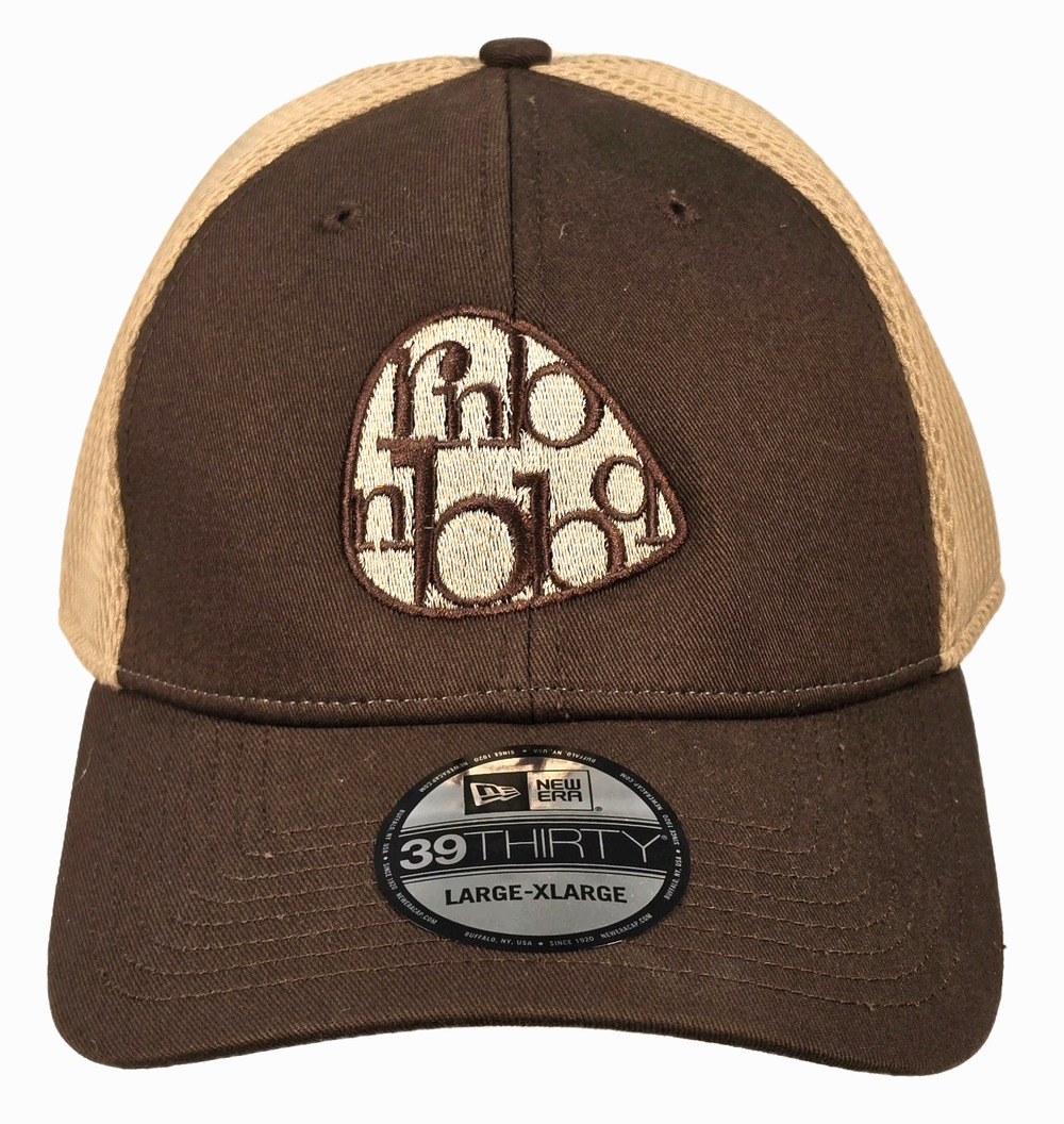 NEW ERA 39Thirty Chocolate Brown Hat Cap Tan Mesh Back Size Large-Extra Large
